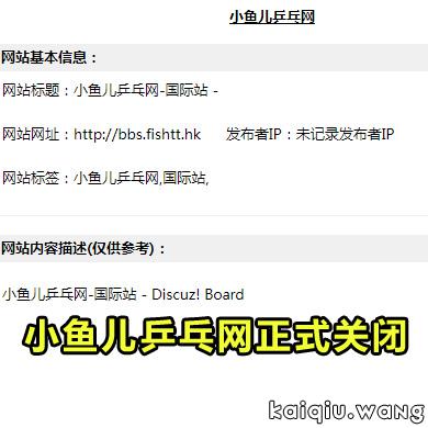 小鱼儿乒乓网的关闭：一段乒乓爱好者共同记忆的终结